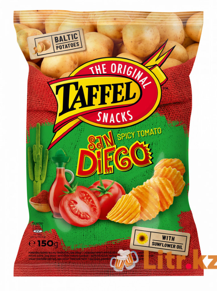 Картофельные чипсы «Taffel» со вкусом томатов San Diego 150 грамм