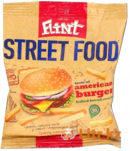 Сухарики «Flint»  со вкусом американского бургера 80 грамм