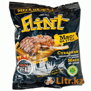 Сухарики «Flint»  со вкусом мяса на углях 80 грамм